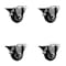Service Caster 3'' Black Poly Wheel Swivel Bolt Hole Caster Set with Posi Lock Brakes, 4PK SCC-BH20S314-PPUB-BLK-PLB-4 - alternate 1